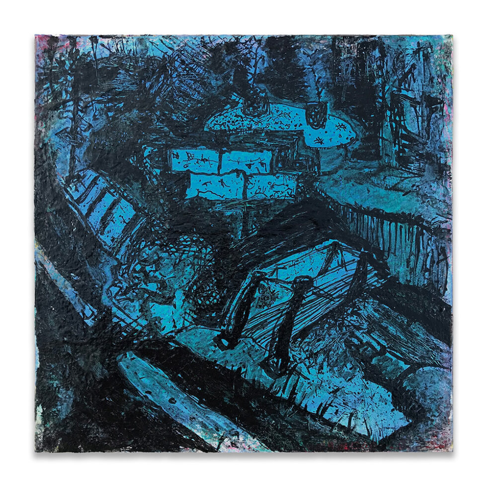 Dave Shulman - Cold Trail Blues #2, 10 × 10 inches.