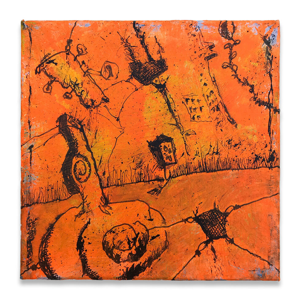 Dave Shulman - Cold Trail Blues #3, 10 × 10 inches.