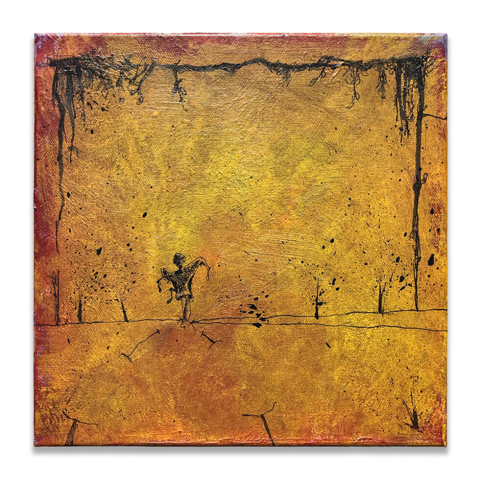 Dave Shulman - Cold Trail Blues #4, 10 × 10 inches.