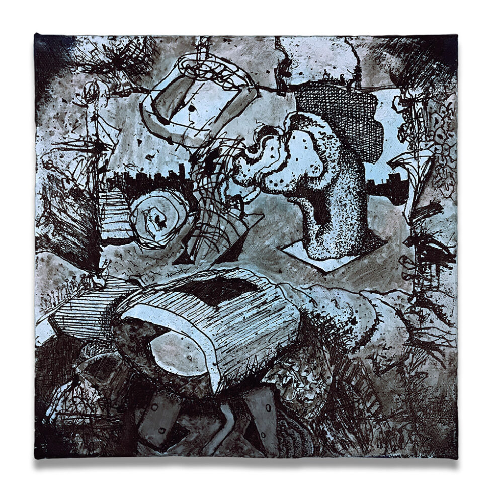 Dave Shulman - Cold Trail Blues #7, 10 × 10 inches.