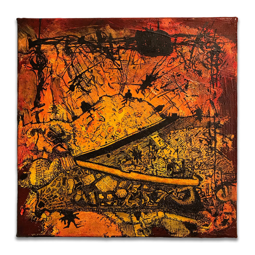 Dave Shulman - Cold Trail Blues #8, 10 × 10 inches.