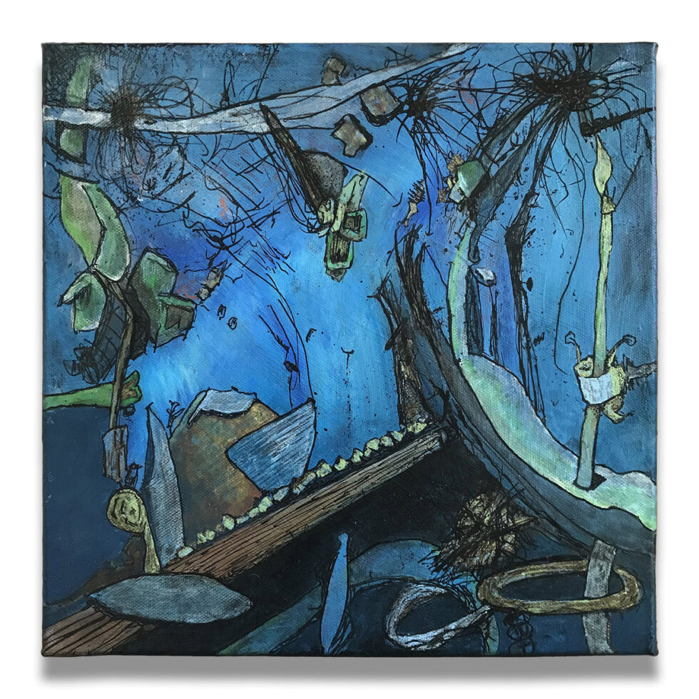 Dave Shulman - Cathedral of Dammit, 12 × 12 inches.