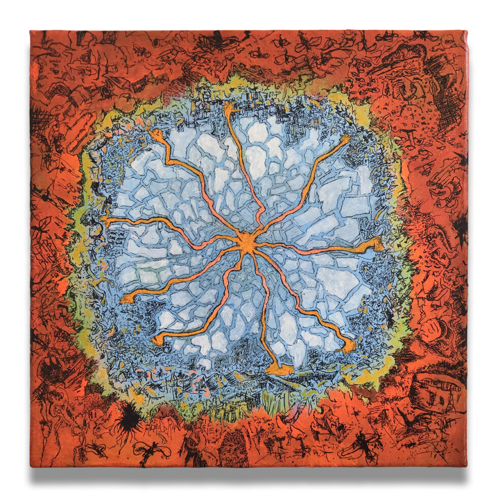 Dave Shulman - Hessel Park Sunday Afternoon, 12 × 12 inches.