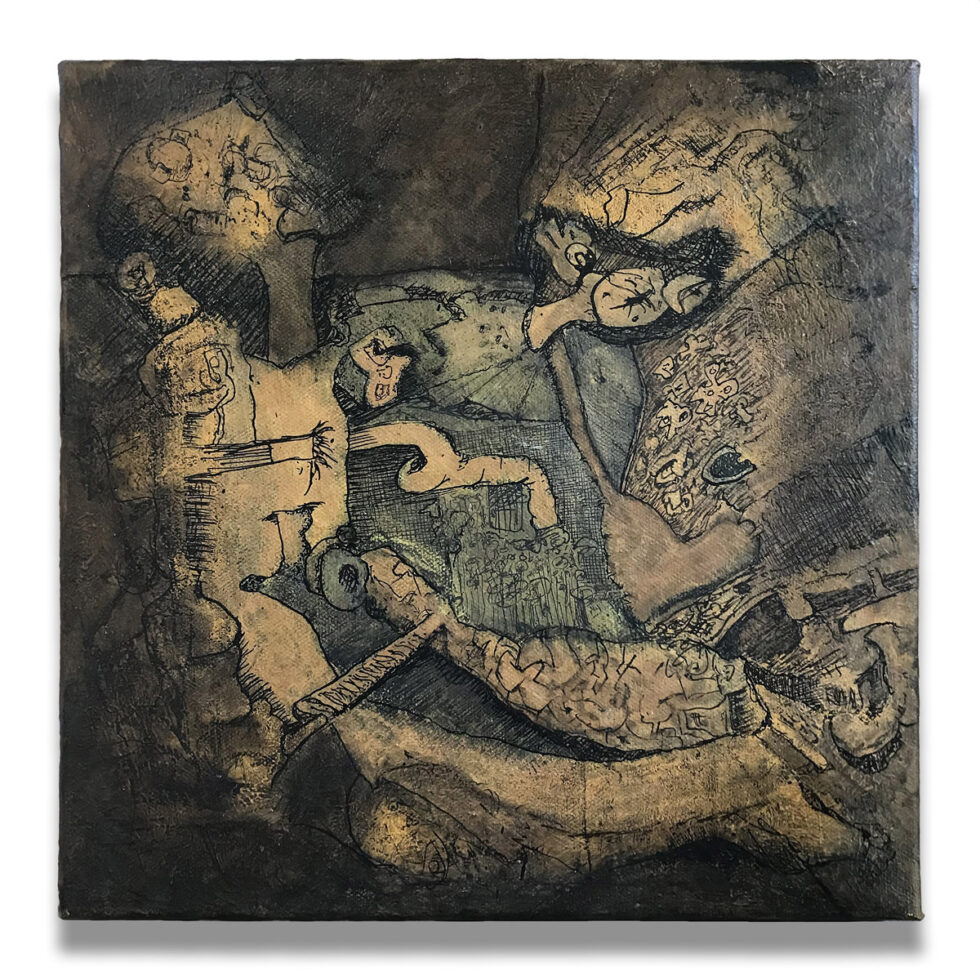 Dave Shulman - Squeegee Mudbone (Second Attempt), 12 × 12 inches.