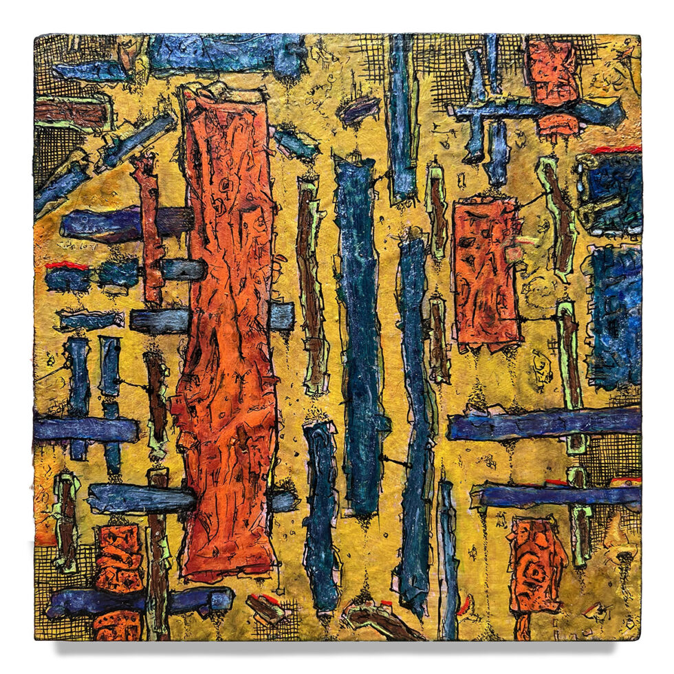 Dave Shulman - Here Come the Warm Trains, 6 x 6 inches. ●