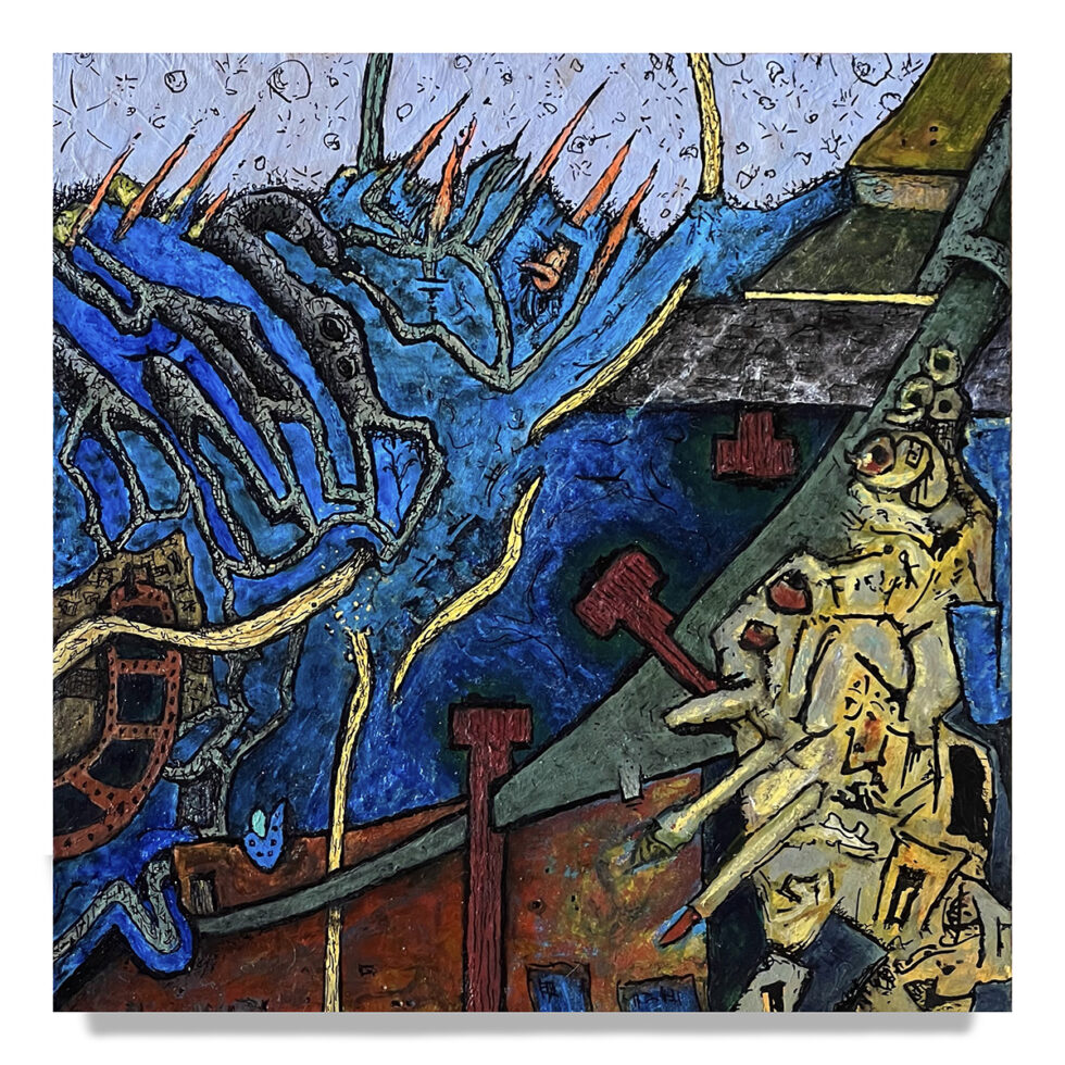 Dave Shulman - Splash Bang Pow, 6 x 6 inches. ●